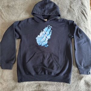 Gildan Navy Hoodie with Blue Ice Preston Art